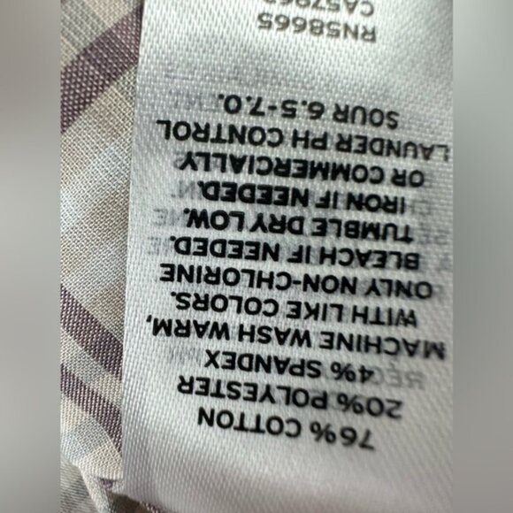 Nordstrom Trim Fit Button Down Dress Shirt Beige and Red Plaid Size S - Picture 5 of 9